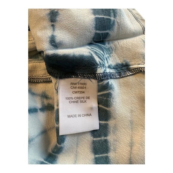 Chaser Blue Tie Dye Blouse Top Tie Waist XS - Picture 9 of 10